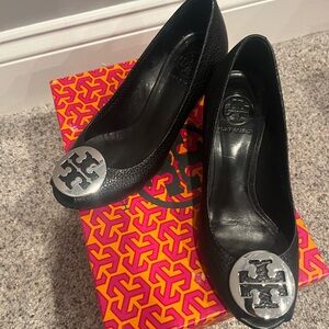 Tory Burch Sally 2-Tumbled leather wedge